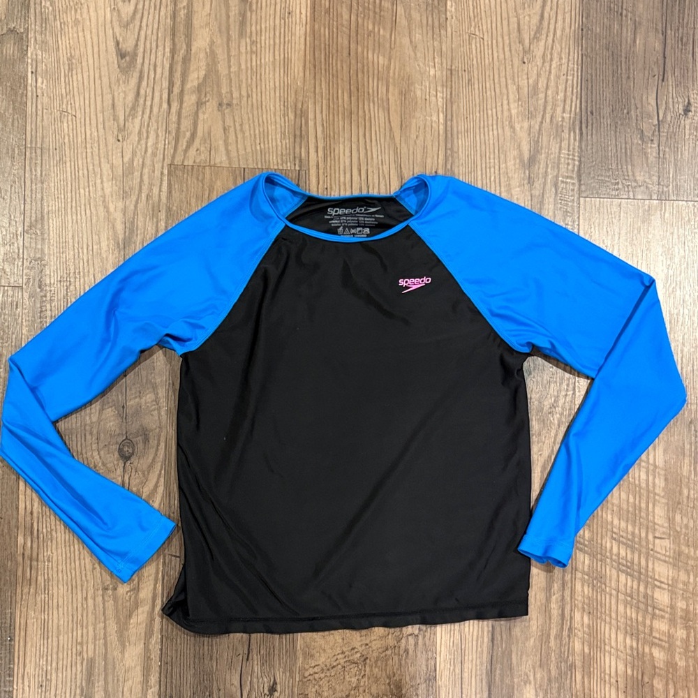 Speedo Black and Blue Girl’s Swim Rashguard